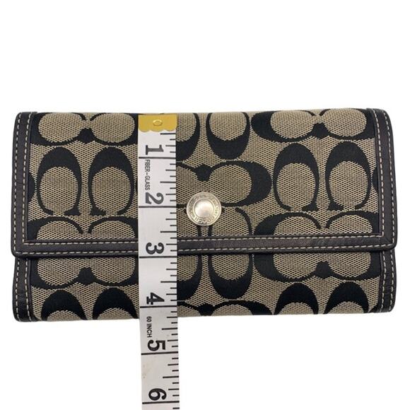 COACH Black Signature Canvas Wallet - Picture 11 of 12